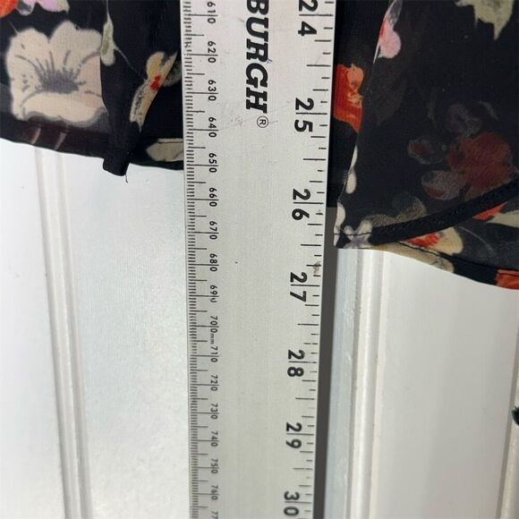 Fashion Bug Floral Chiffon Blouse 22/24 | Bell Sleeve Boho Peasant Top Romantic - Picture 5 of 8